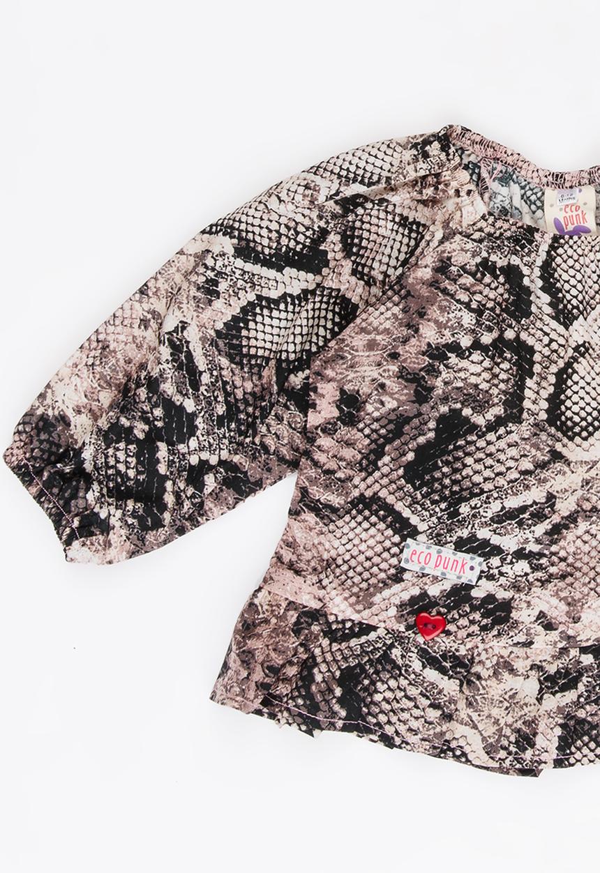 Eco Punk - Peasant blouse - pink & black 