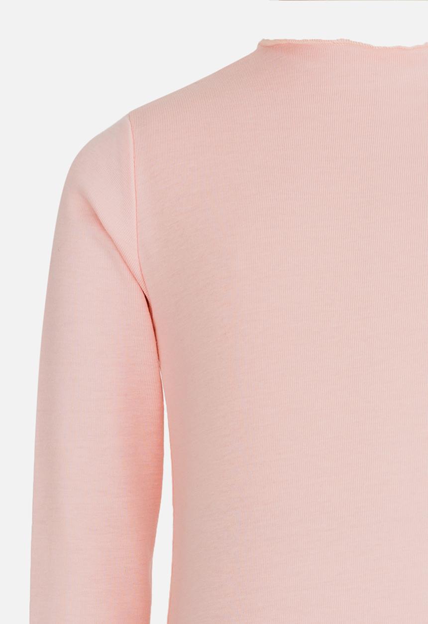 Pop Candy - Long Sleeve Polo Neck Mid Pink