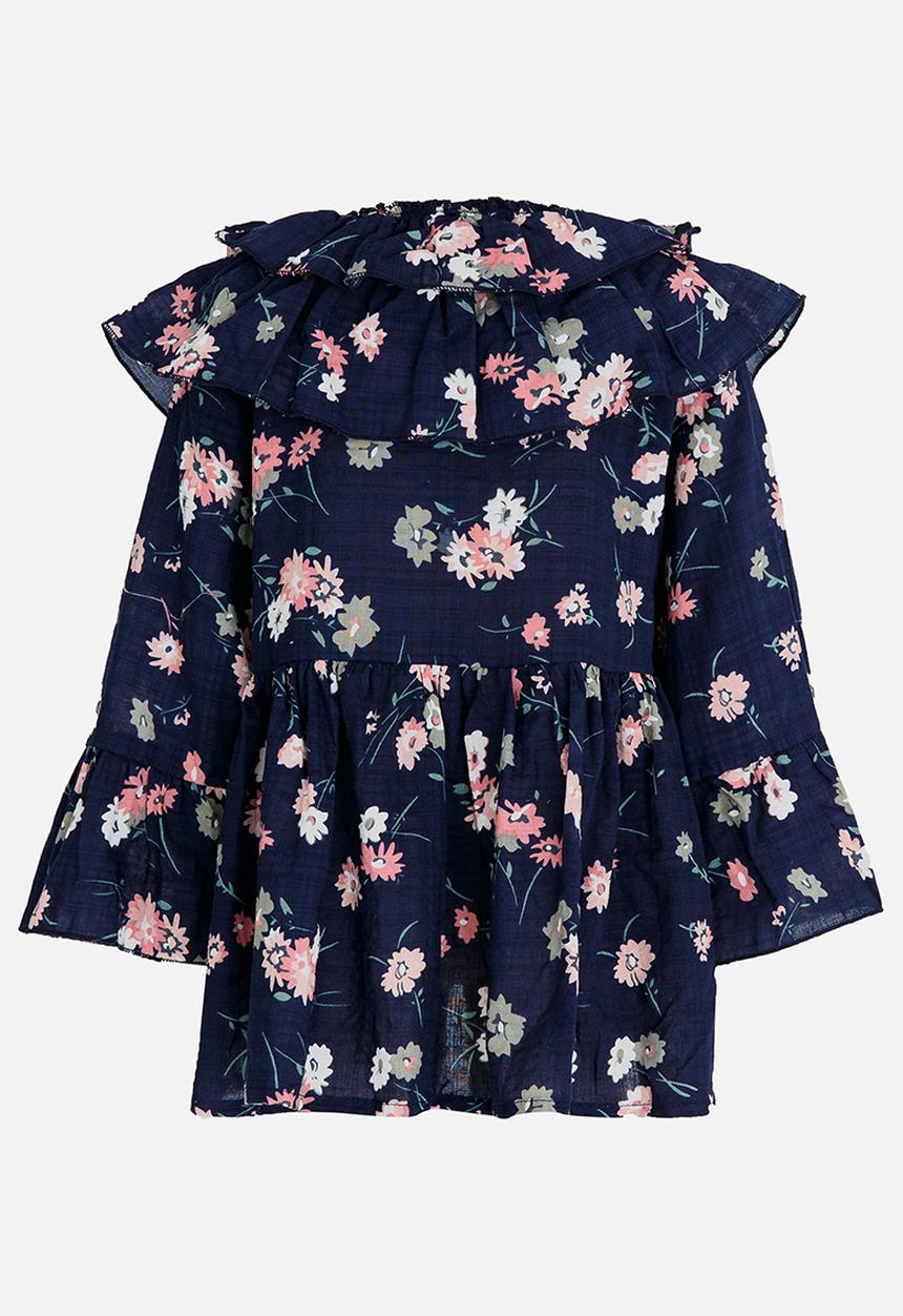 Pop Candy - Girls  Printed Blouse Navy