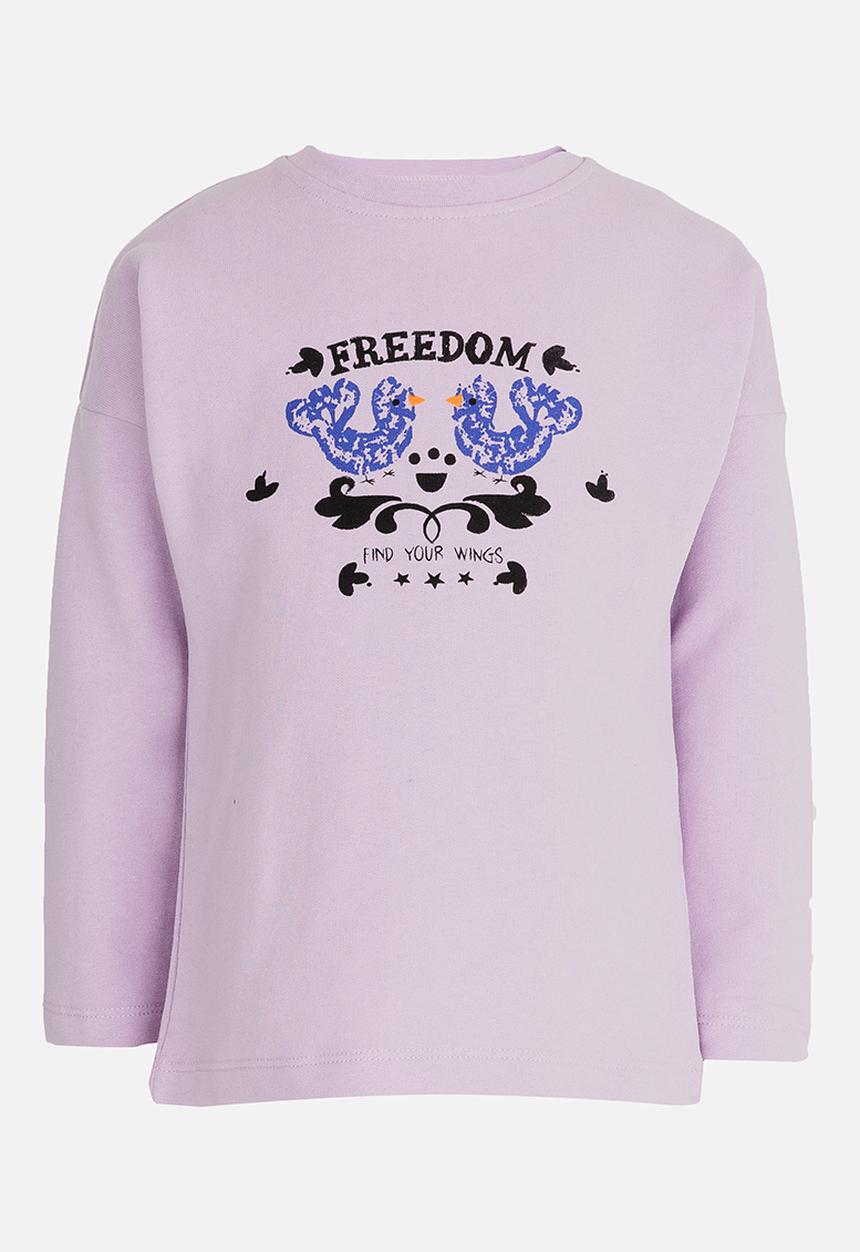 Soobe - Girls Printed Sweater Pale Purple