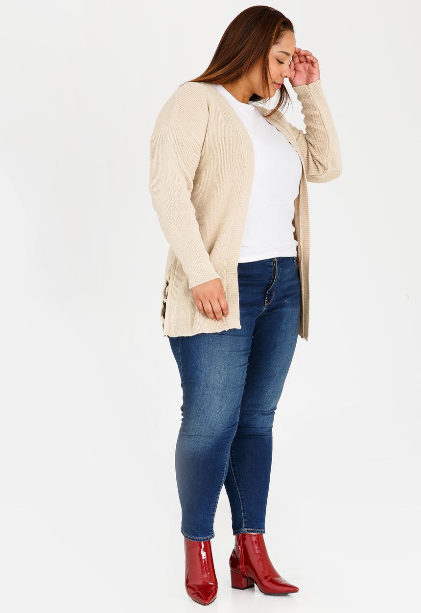 STYLE REPUBLIC PLUS - Jersey with Side Criss-cross Detail Beige