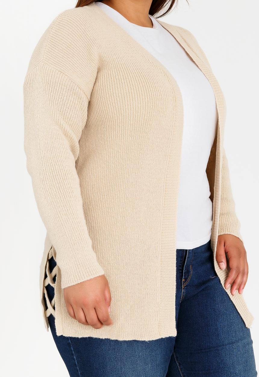 STYLE REPUBLIC PLUS - Jersey with Side Criss-cross Detail Beige