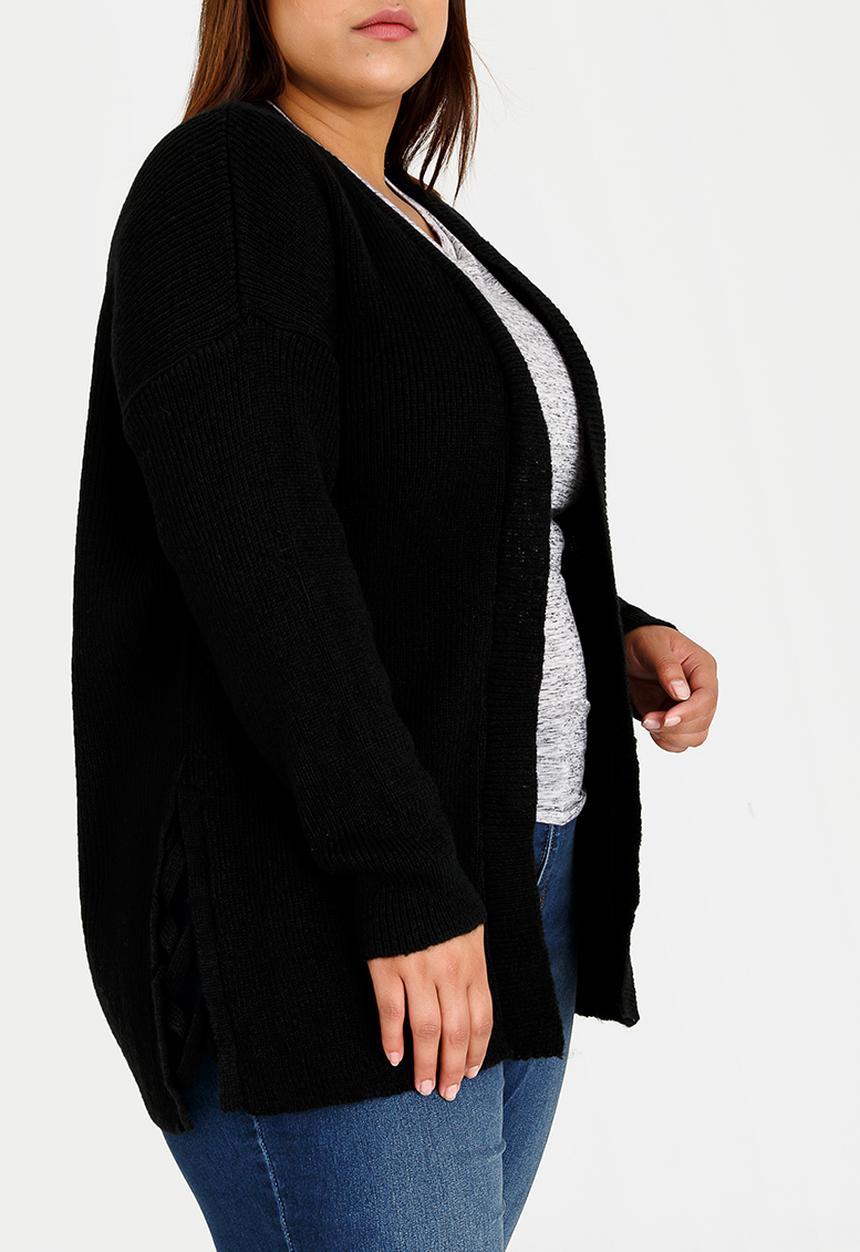 STYLE REPUBLIC PLUS - Jersey with Side Criss-cross Detail Black