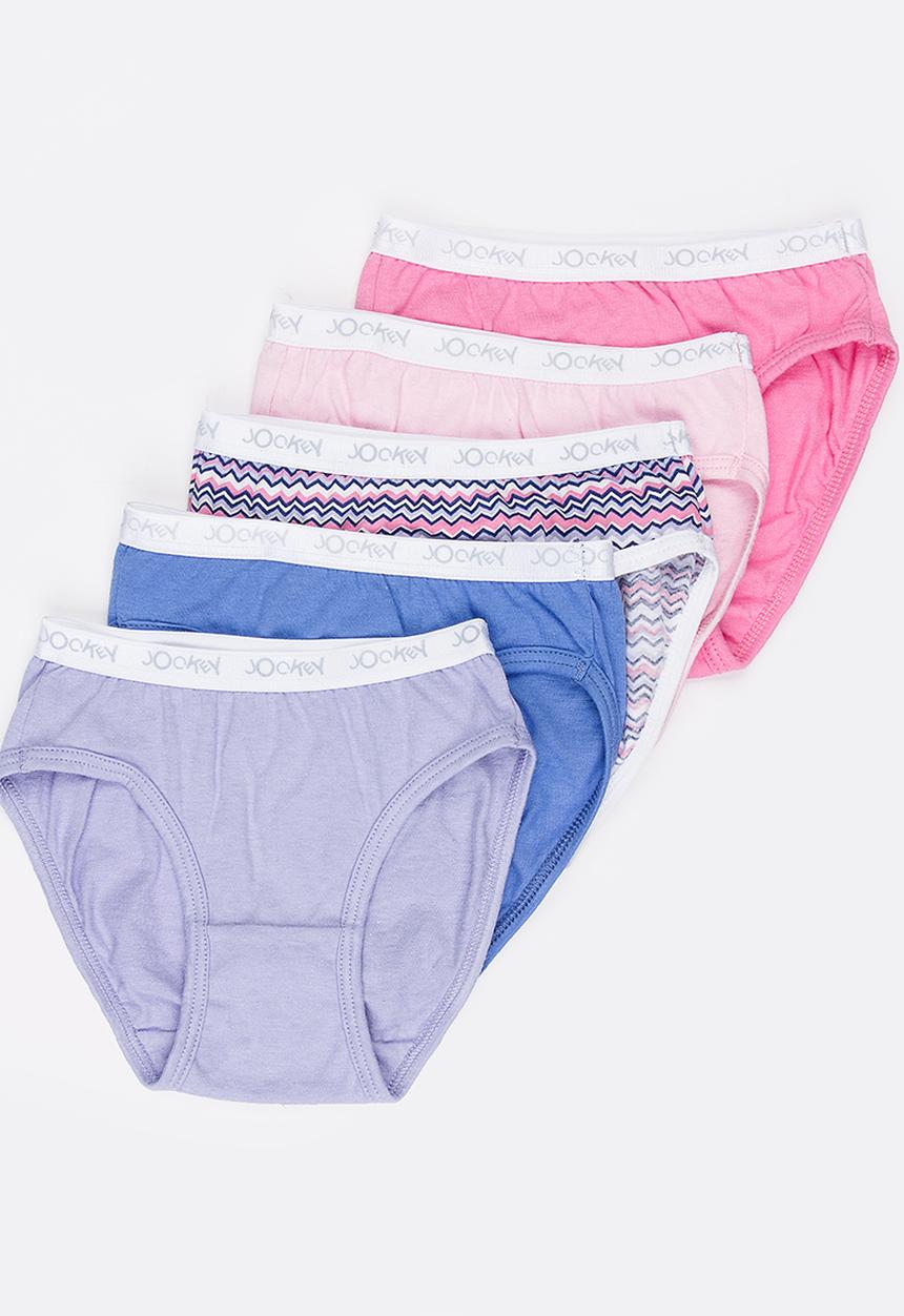 Jockey - 5 PK Girls Plain French Cut - multi