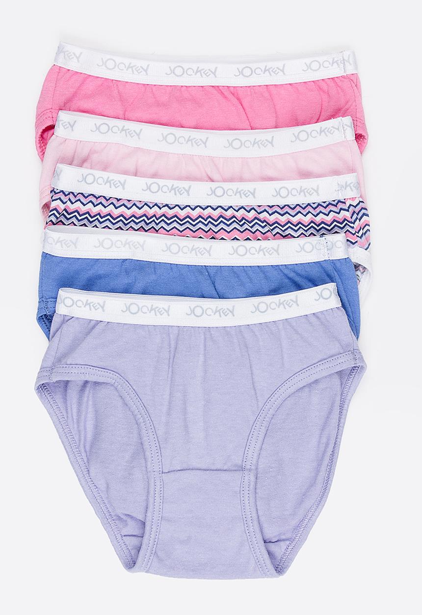 Jockey - 5 PK Girls Plain French Cut - multi