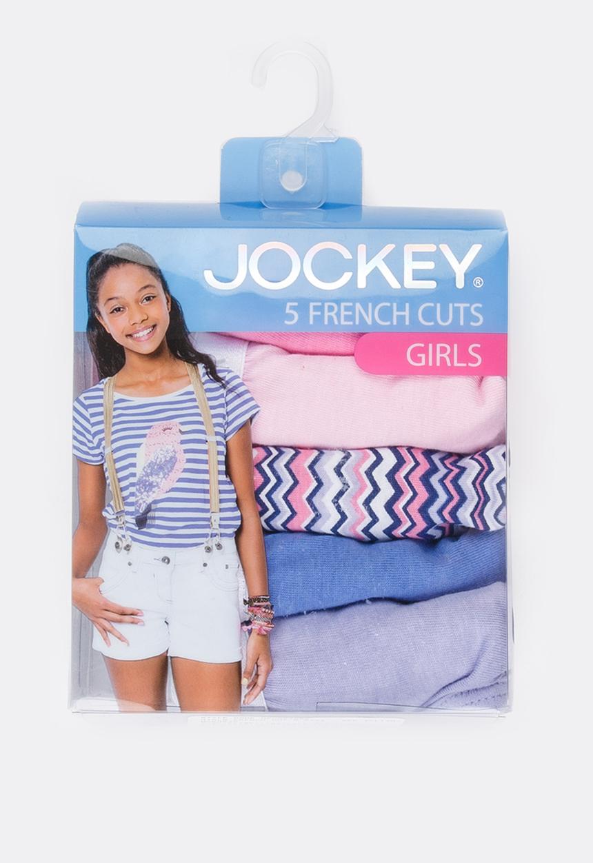 Jockey - 5 PK Girls Plain French Cut - multi