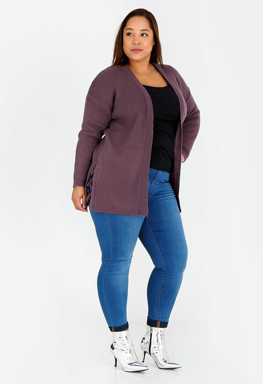 STYLE REPUBLIC PLUS - Jersey with Side Criss-cross Detail Mid Purple