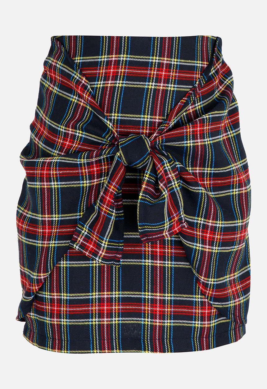 Rebel Republic - Front Tie Detail Skirt Navy