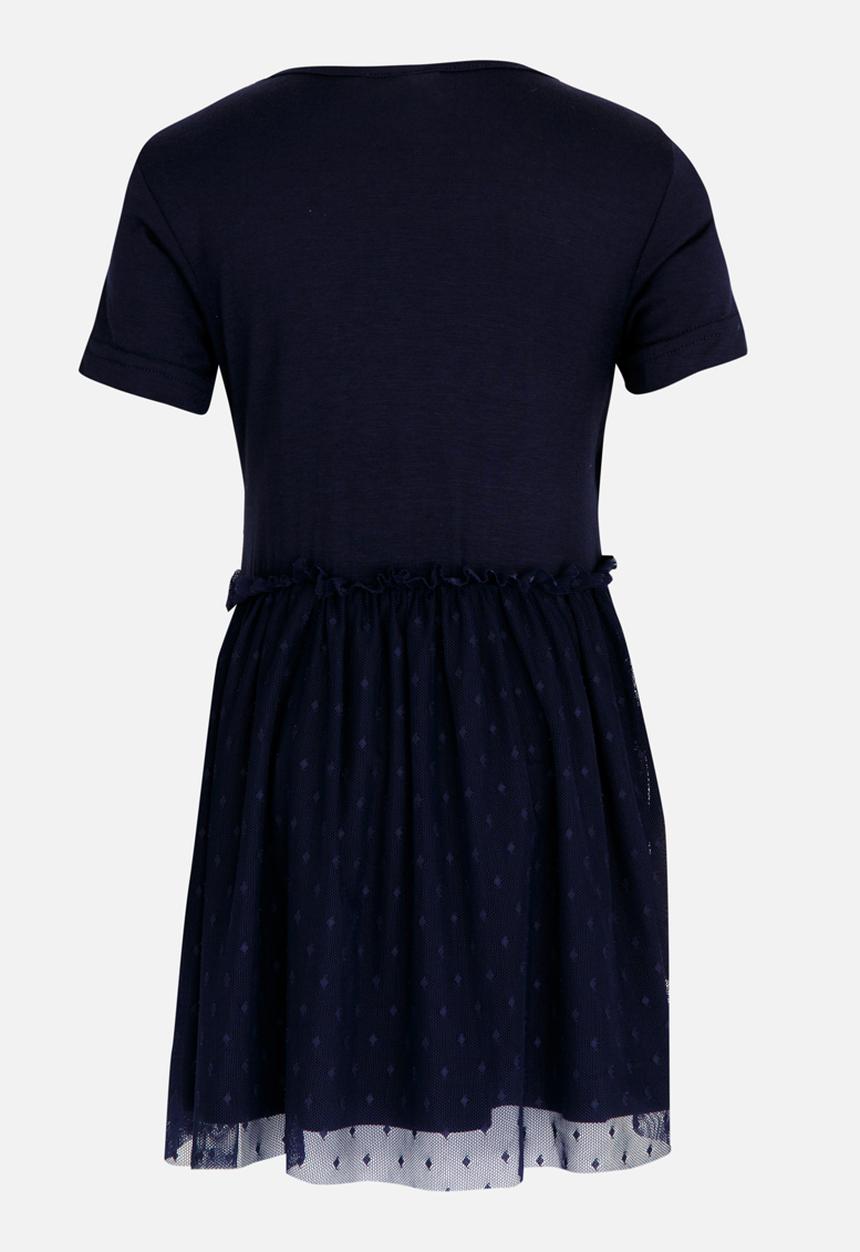 See-Saw - Wrap Short Sleeve Tulle Dress Navy