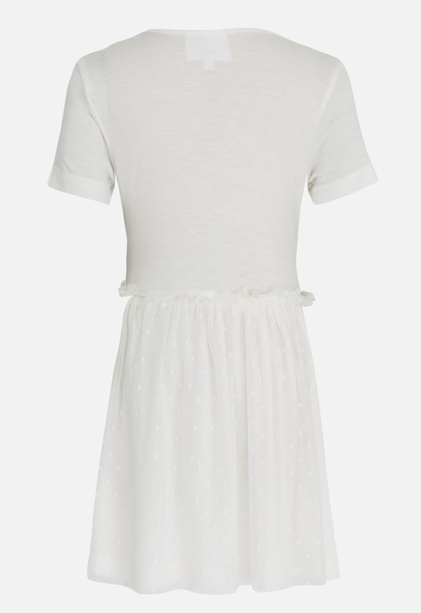 See-Saw - Wrap Short Sleeve Tulle Dress Milk