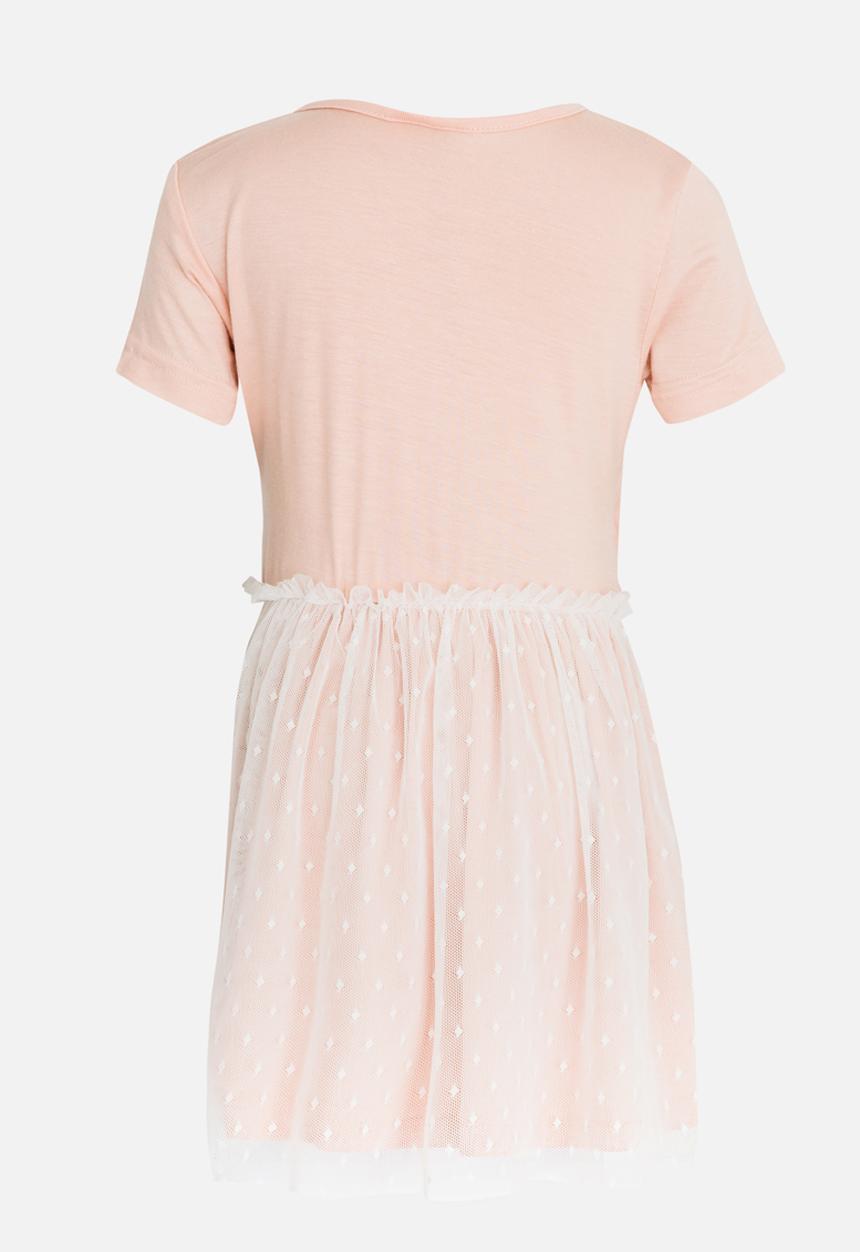See-Saw - Wrap Short Sleeve Tulle Dress Pale Pink