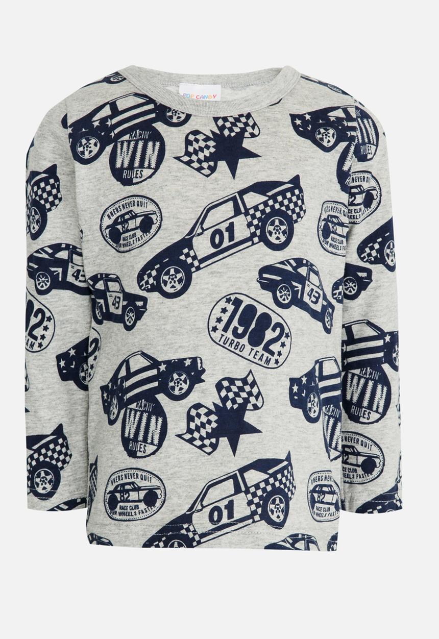 Pop Candy - Printed Cars Tee Grey