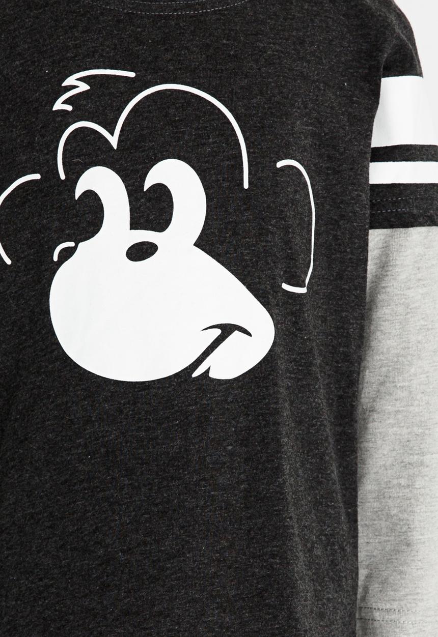 Pop Candy - Monkey Printed Tee Grey
