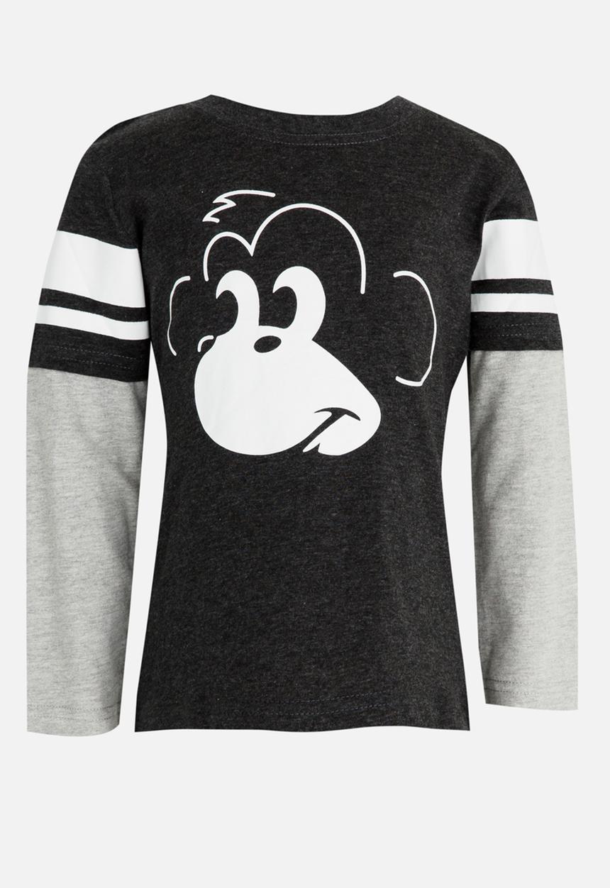 Pop Candy - Monkey Printed Tee Grey