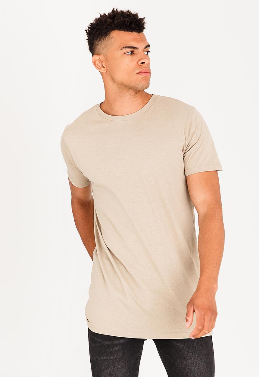 Brave Soul - Harrel Longer Length Cotton Tee Taupe