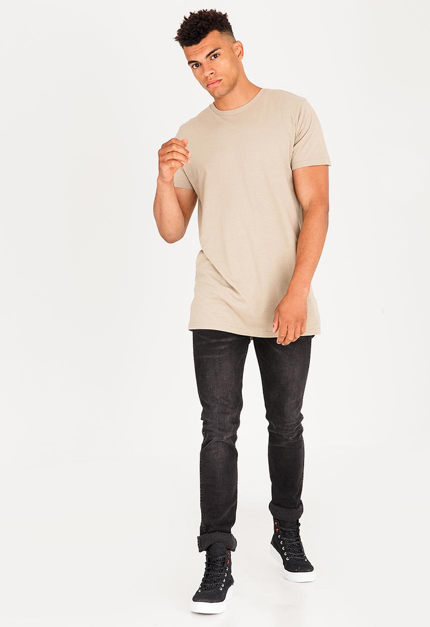 Brave Soul - Harrel Longer Length Cotton Tee Taupe
