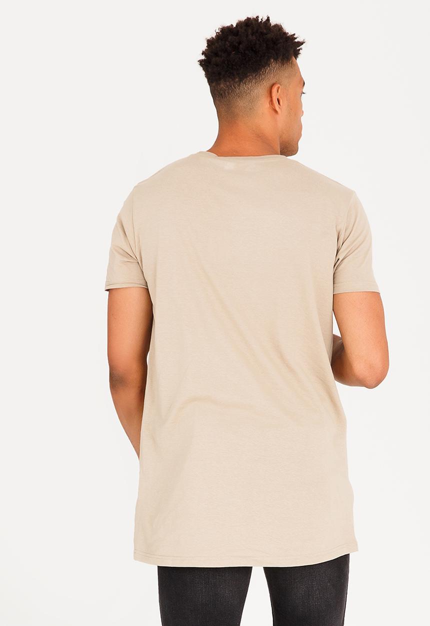 Brave Soul - Harrel Longer Length Cotton Tee Taupe