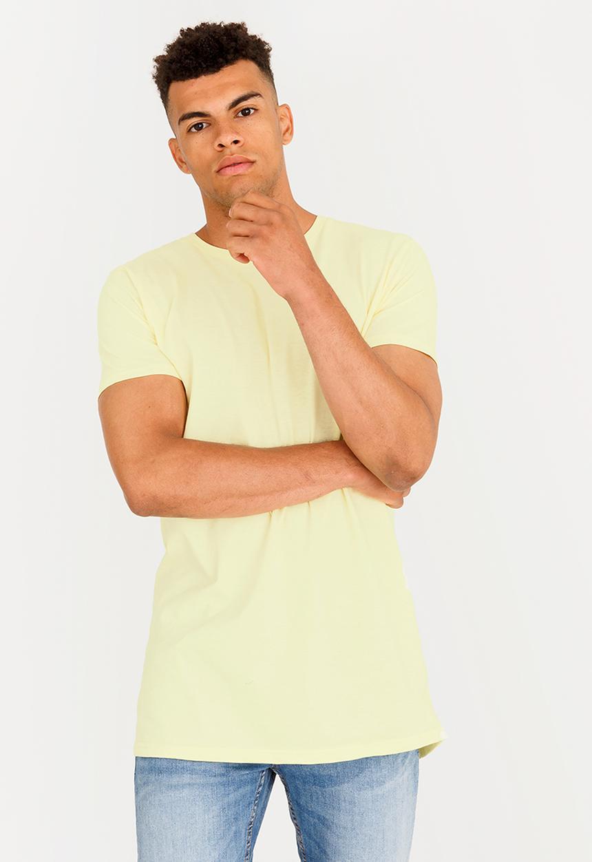 Brave Soul - Harrel Longer Length Cotton Tee Yellow