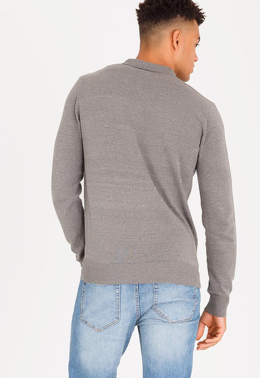 Brave Soul - Placket Cotton Golfer Grey