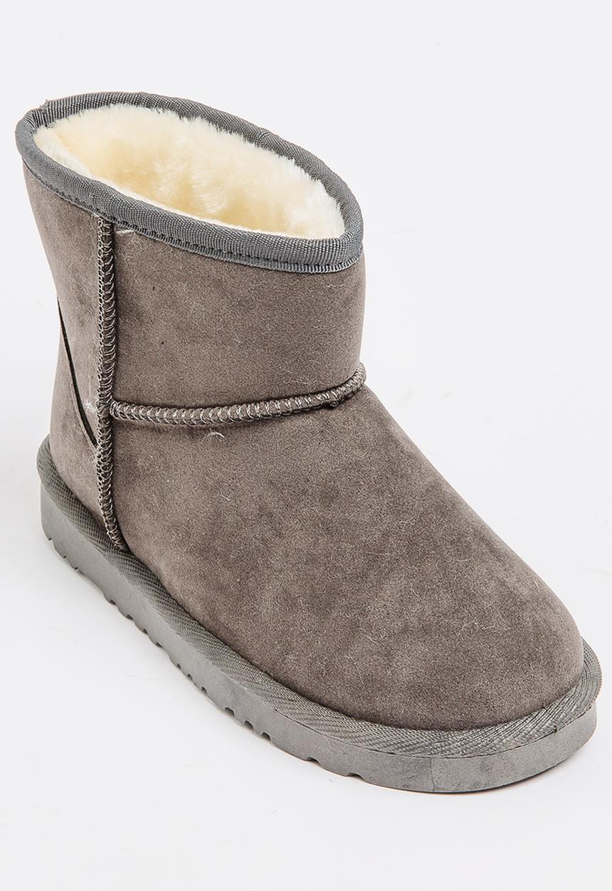 Pop Candy - Girls Faux Suede Boot Grey