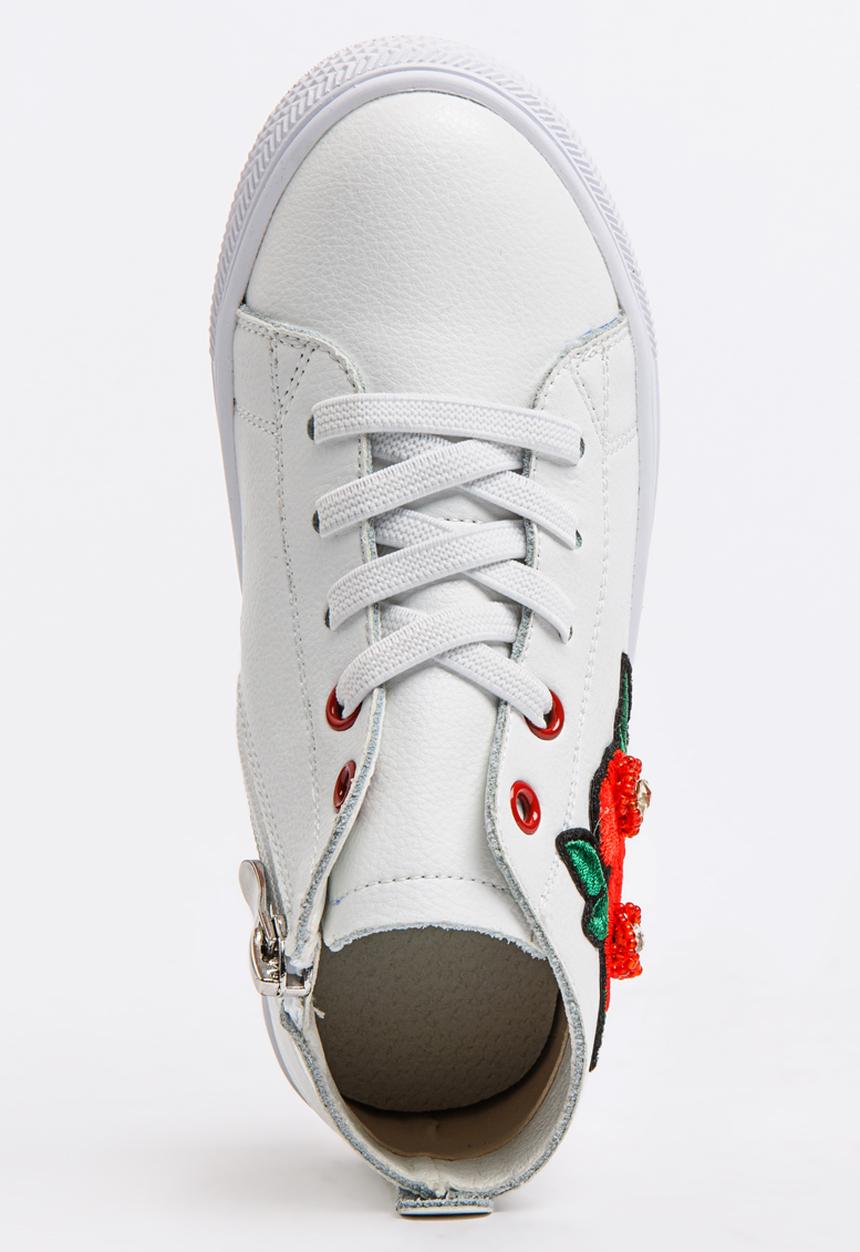 Pop Candy - Girls Flower Embellished Sneaker White