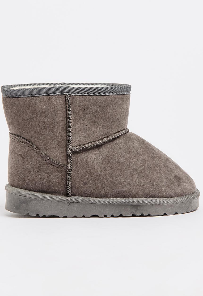 Pop Candy - Girls Faux Suede Boot Grey
