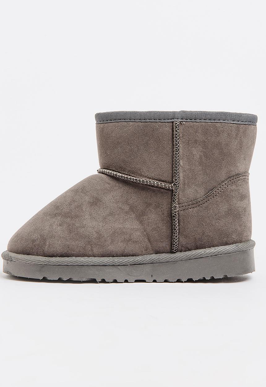 Pop Candy - Girls Faux Suede Boot Grey
