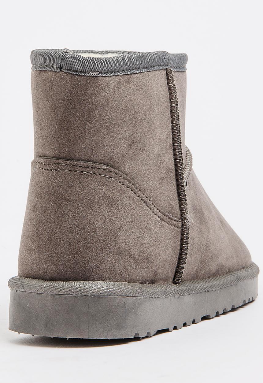 Pop Candy - Girls Faux Suede Boot Grey
