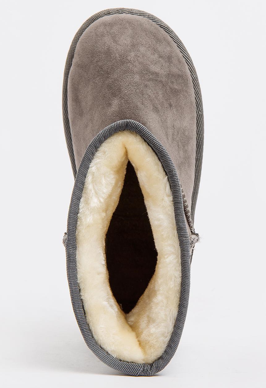 Pop Candy - Girls Faux Suede Boot Grey