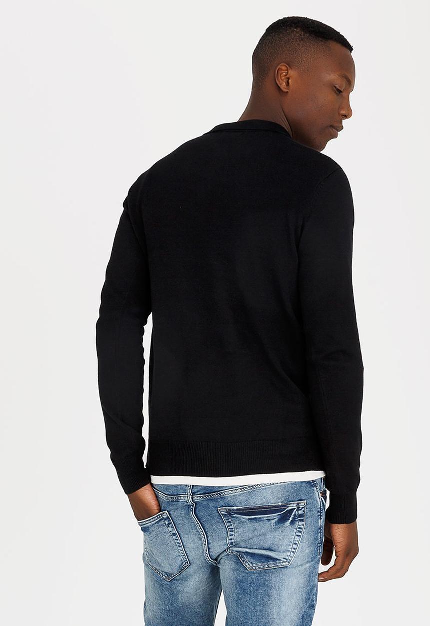 Brave Soul - Placket Cotton Golfer Black