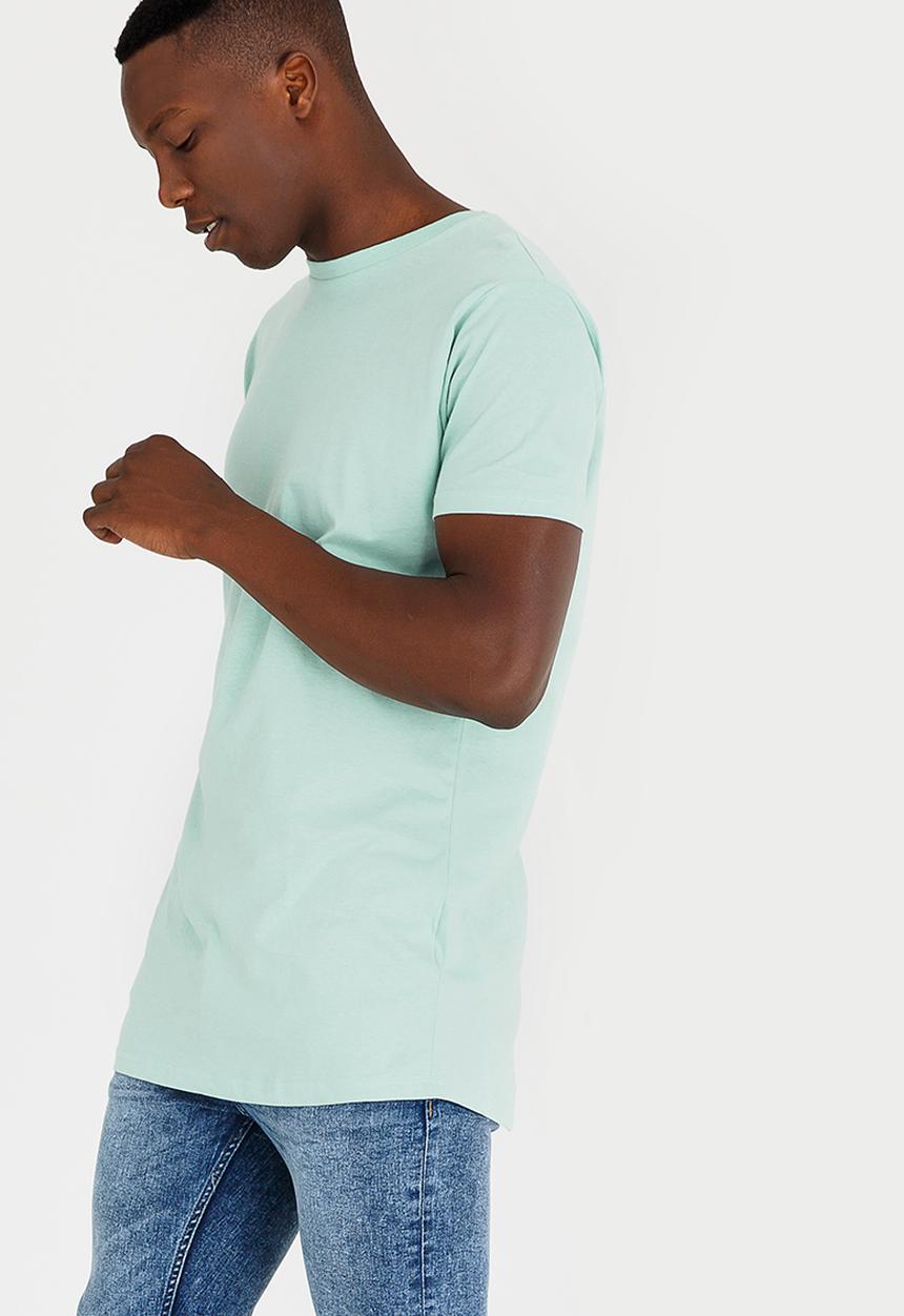 Brave Soul - Harrel Longer Length Cotton Tee Light Green