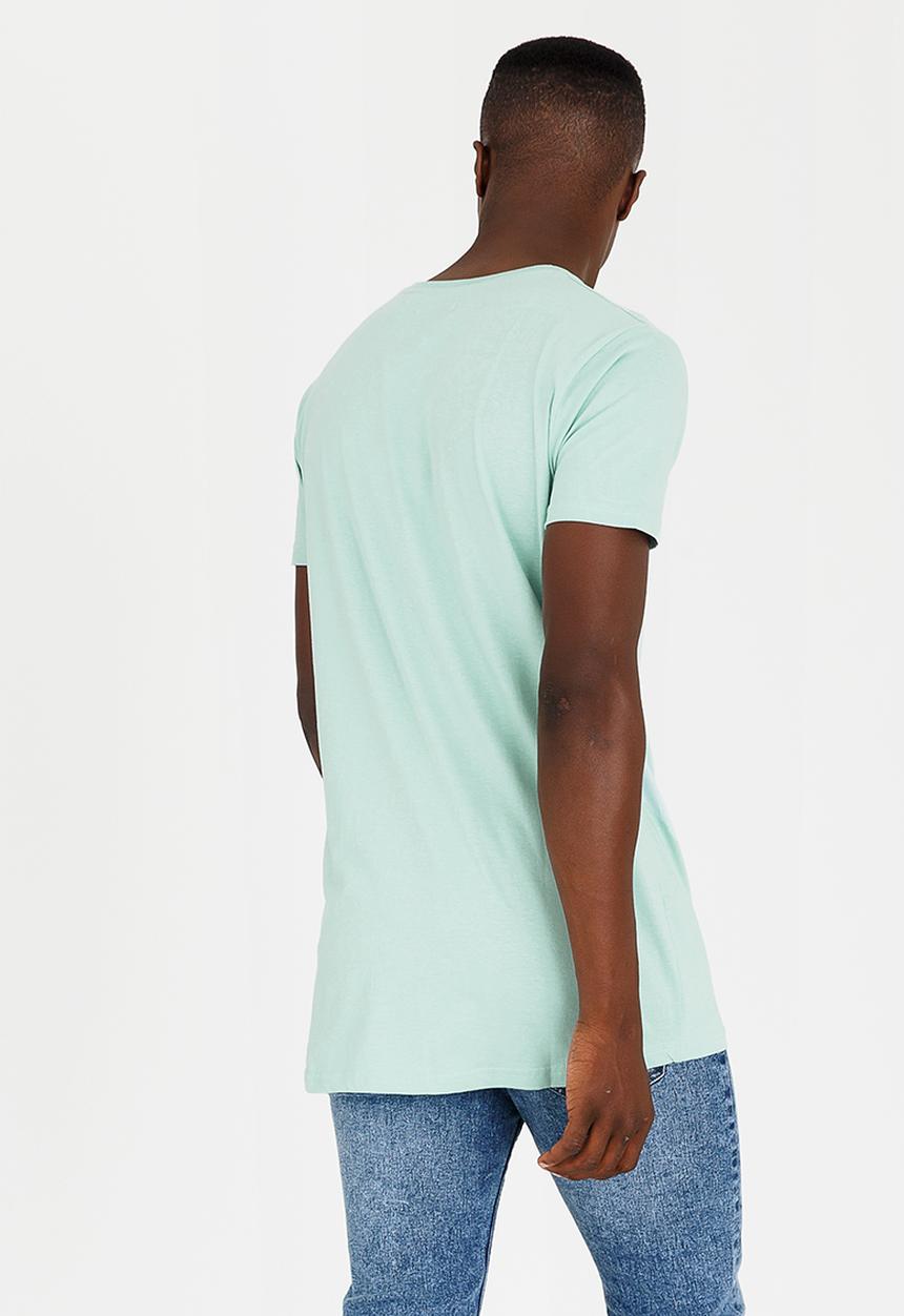Brave Soul - Harrel Longer Length Cotton Tee Light Green