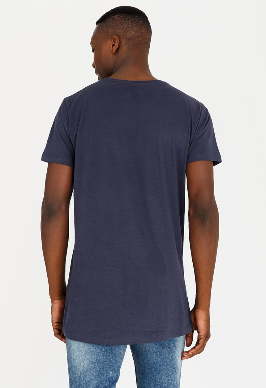 Brave Soul - Harrel short sleeve longer length tee - navy