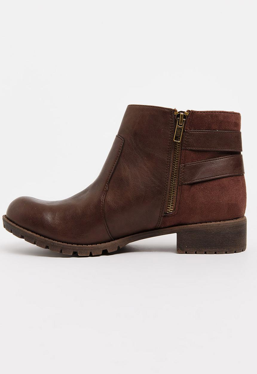 Sarah J - Buckle Detail Ankle boots Mid Brown