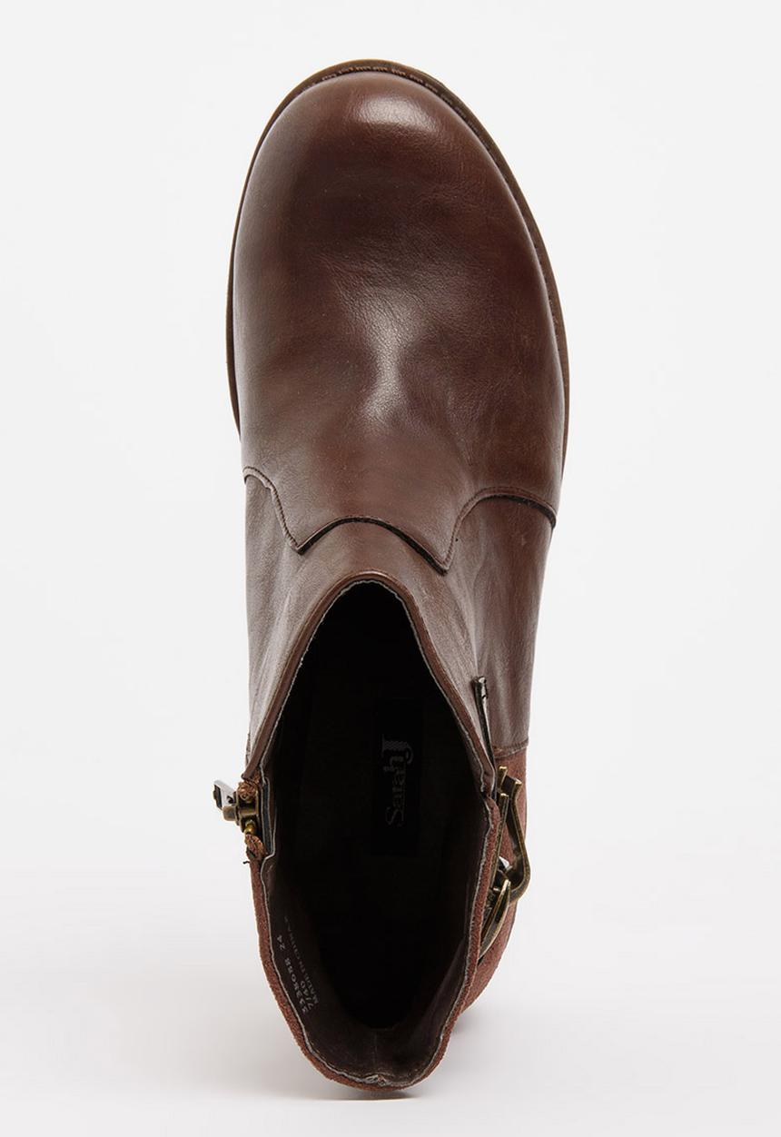 Sarah J - Buckle Detail Ankle boots Mid Brown