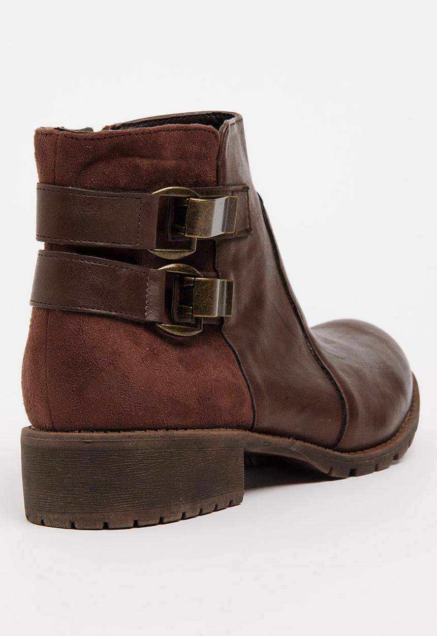 Sarah J - Buckle Detail Ankle boots Mid Brown