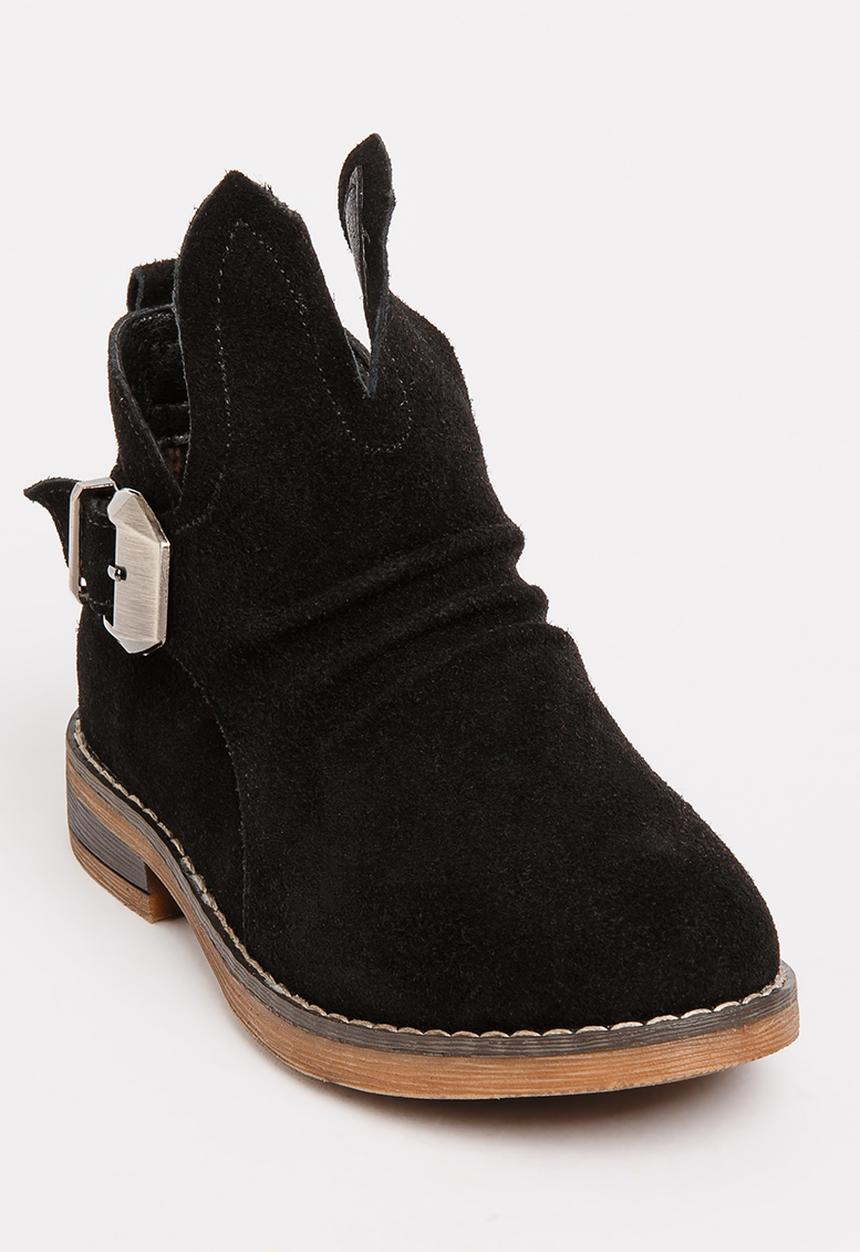 Pop Candy - Girls Suede Ankle Boot Black