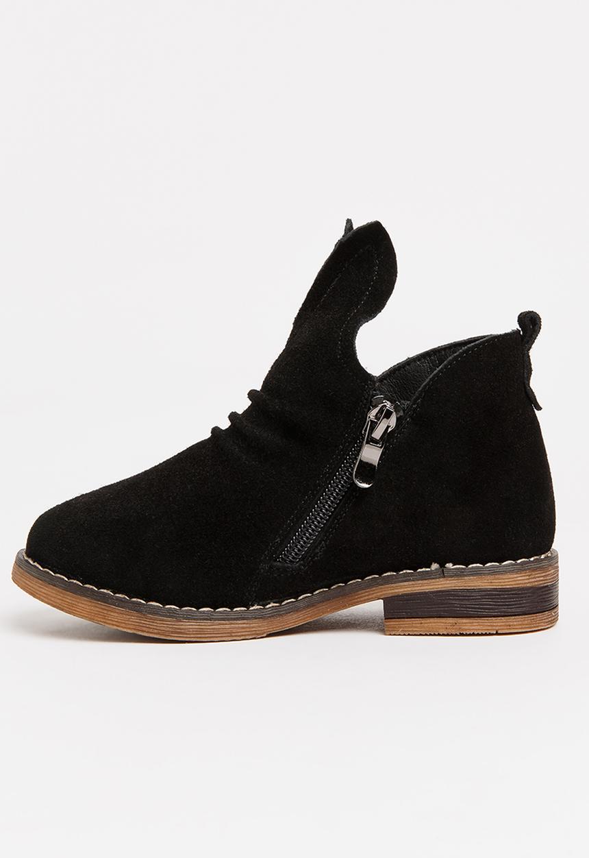 Pop Candy - Girls Suede Ankle Boot Black