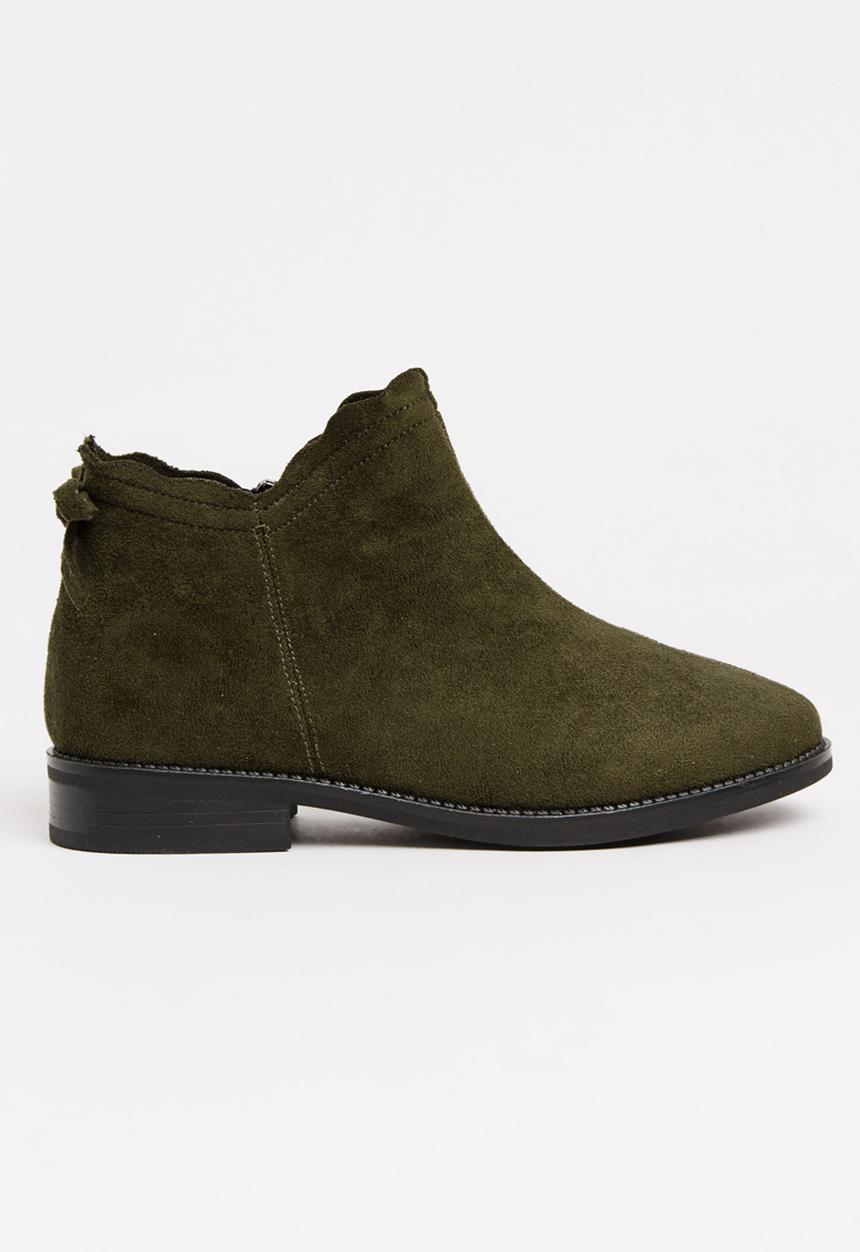 Pop Candy - Girls Ankle Boot Khaki Green