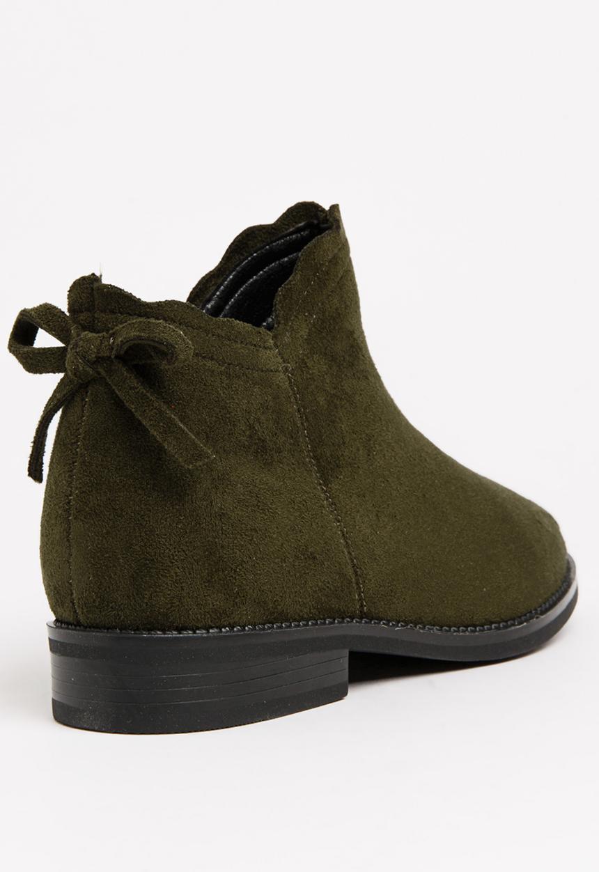Pop Candy - Girls Ankle Boot Khaki Green