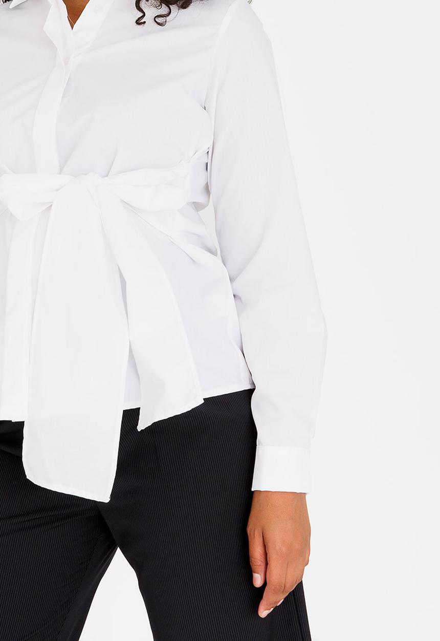 edit Maternity - Front Tie Shirt White