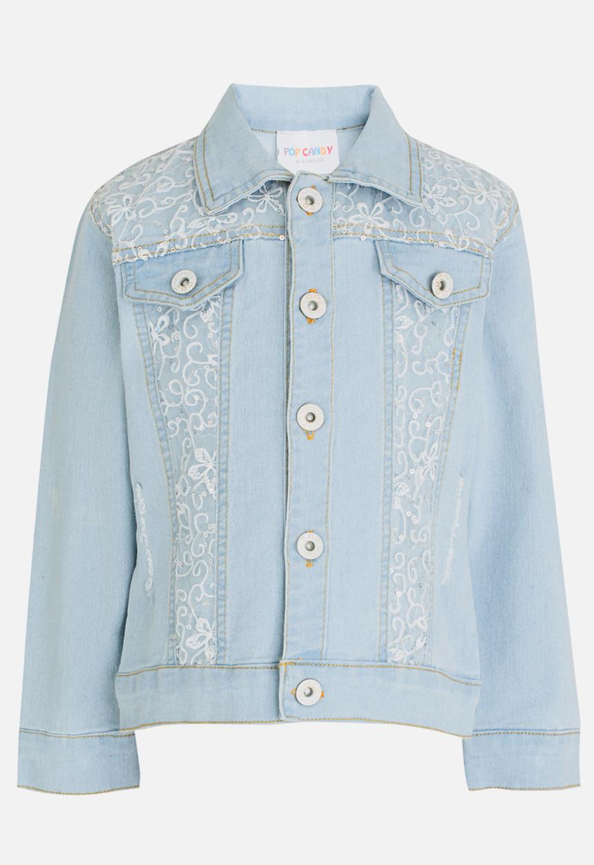 Pop Candy - Girls Denim Jacket Mid Blue