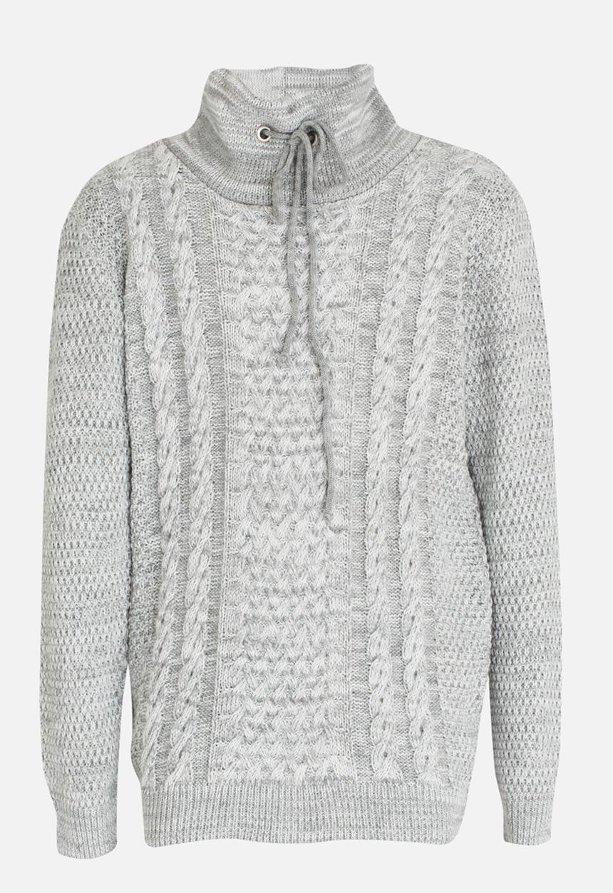Rebel Republic - Cowl Neck Long Sleeve Jersey Grey