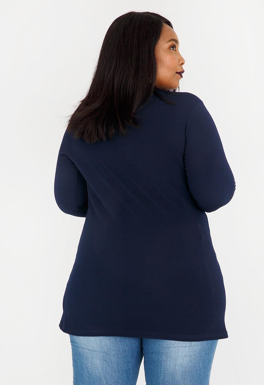 edit Plus - Twist Front Tunic Navy