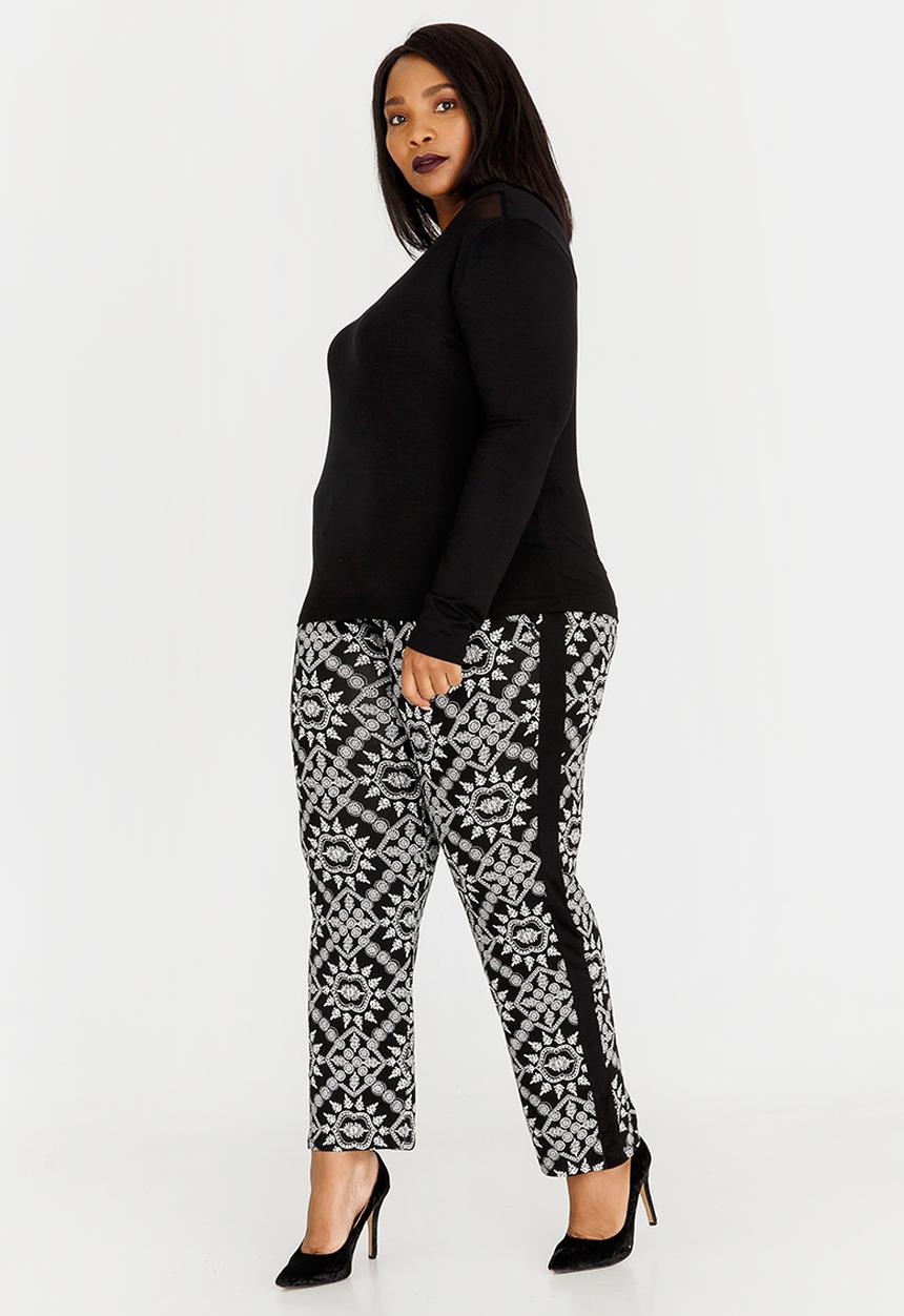 Slick - Nadia Mesh Inset Top Black