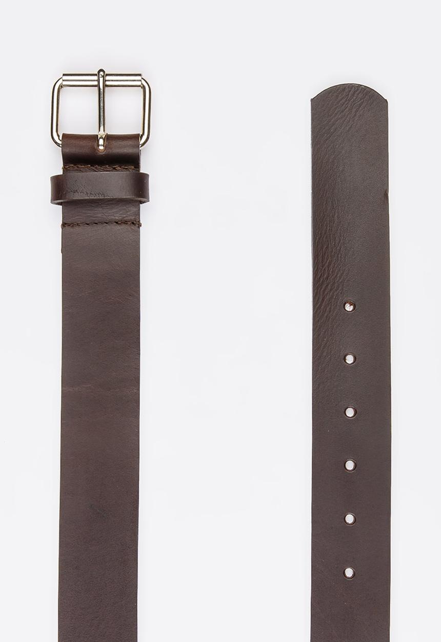 STYLE REPUBLIC - SR Nicotene Genuine Leather Belt Dark Brown
