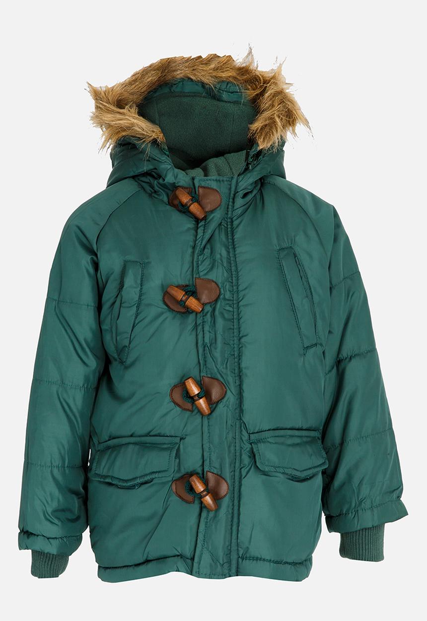 MINOTI - Parka Puffer Jacket with Fur Trim Khaki Green