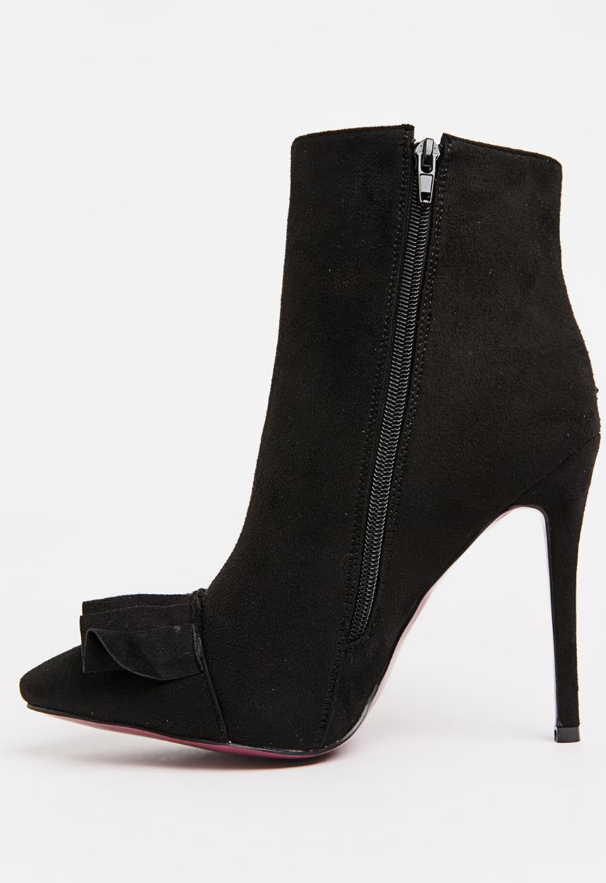 Plum - Taskia Pleated Detail Ankle Boots Black