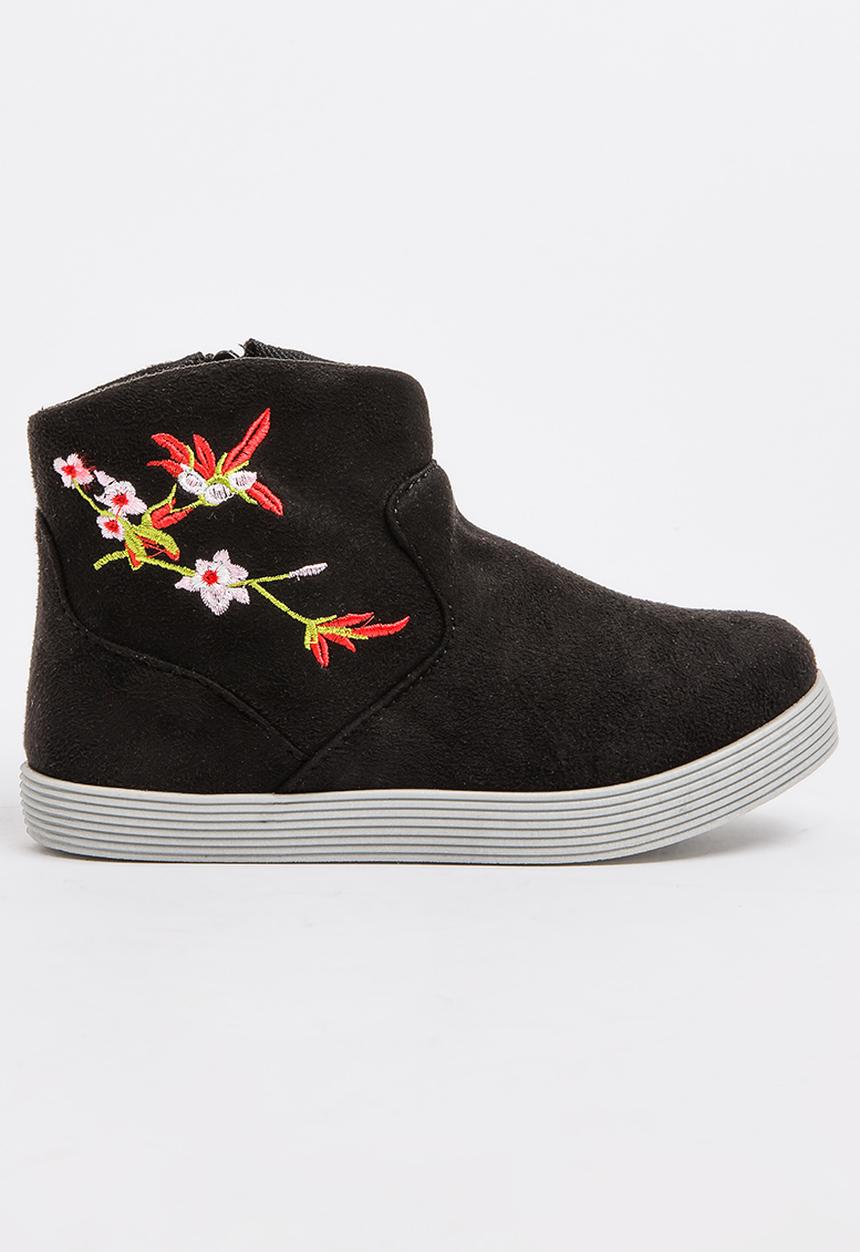 Jumbo - Flower Print Boot Black