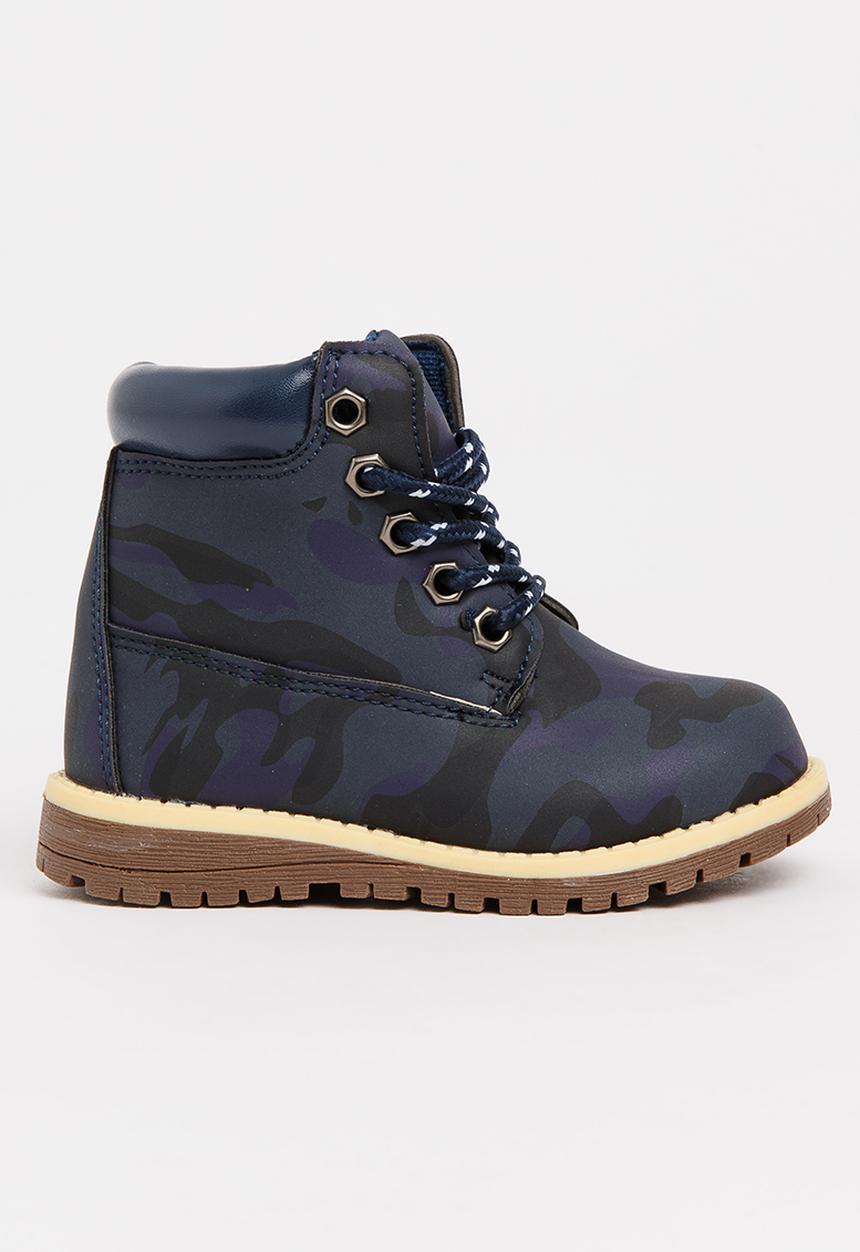 Jumbo - Camo lace up boot - navy